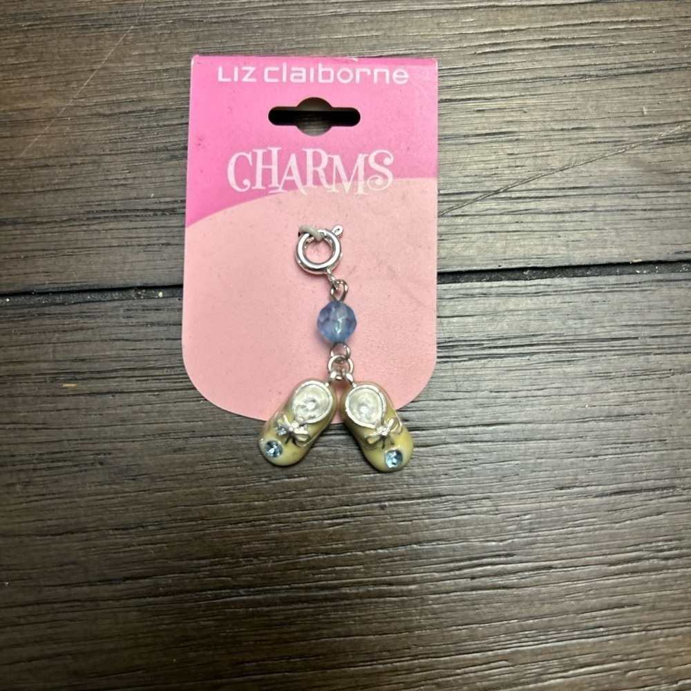 Liz Claiborne Baby Shoe Charm with Blue Accent